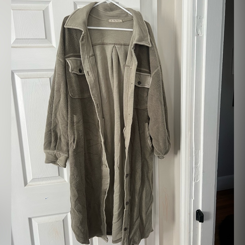 Free People olive green Teddy Jacket